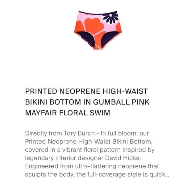 TORY SPORT Bikini Bottom Neoprene High Waist Gumball Mayfair • NEW WITH TAGS • - Picture 6 of 11